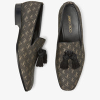 Foxley loafers in monogrammed JC lurex and leather - Black & Gold