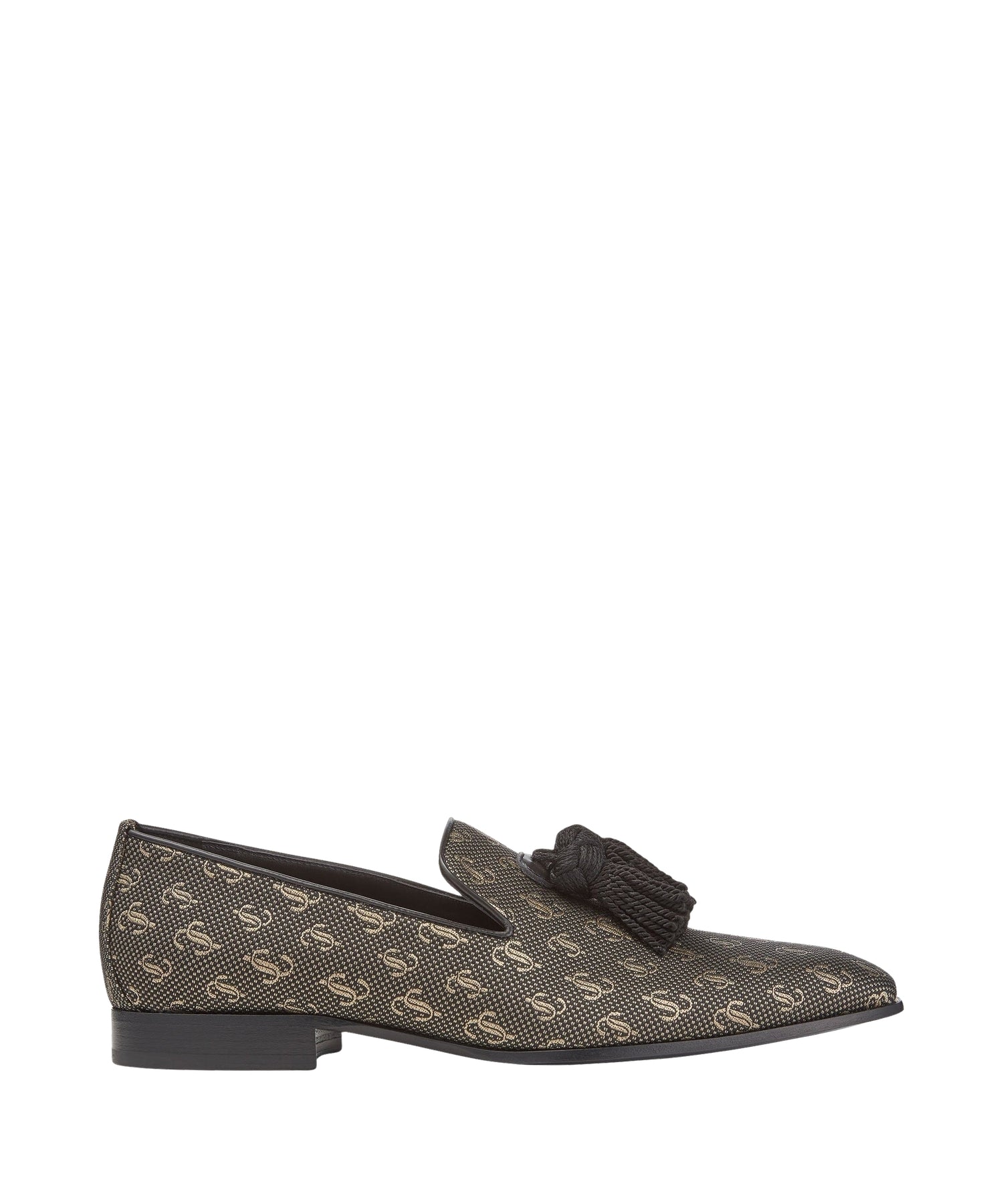 Foxley loafers in monogrammed JC lurex and leather - Black & Gold