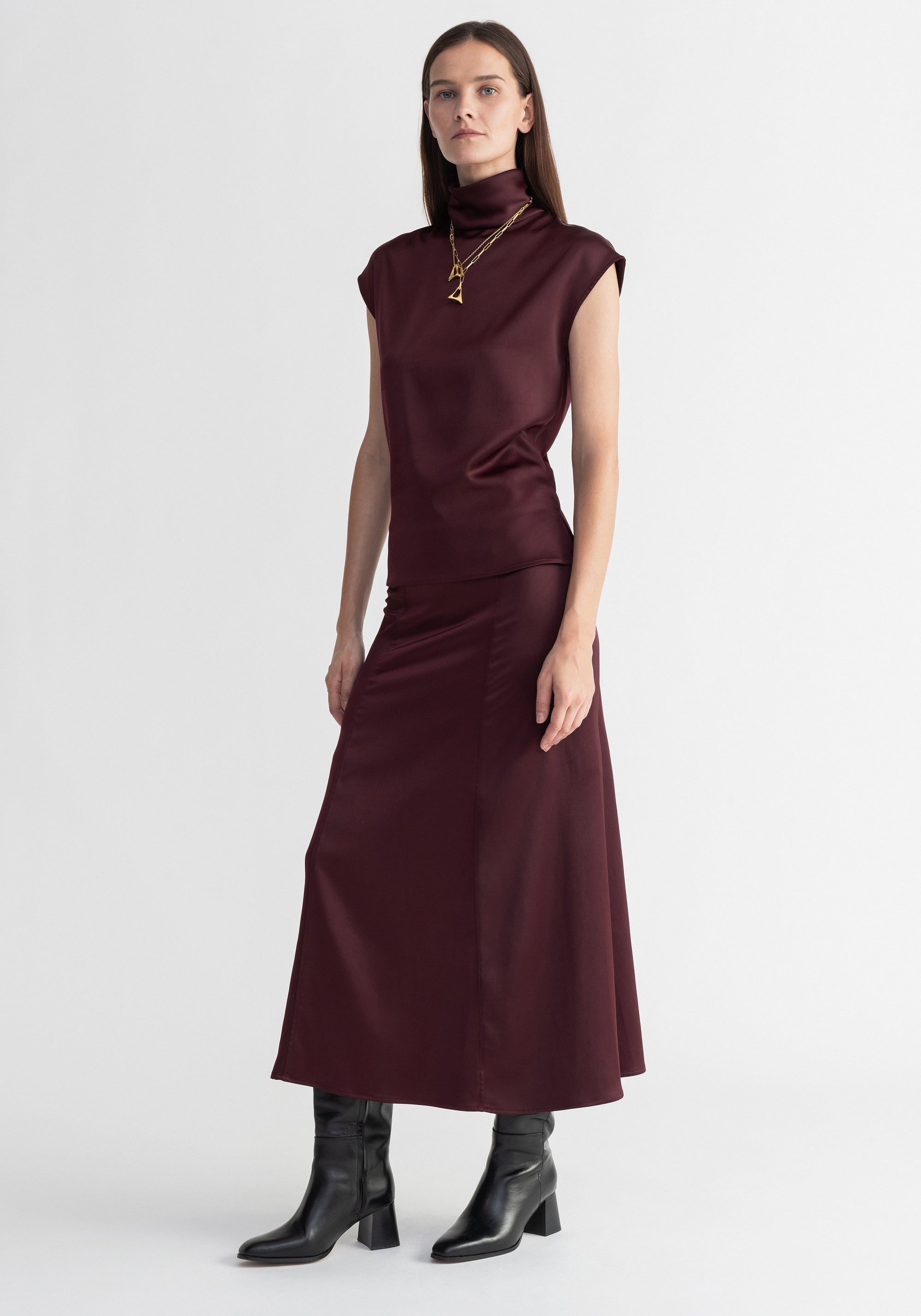 Fox maxi skirt - Merlot