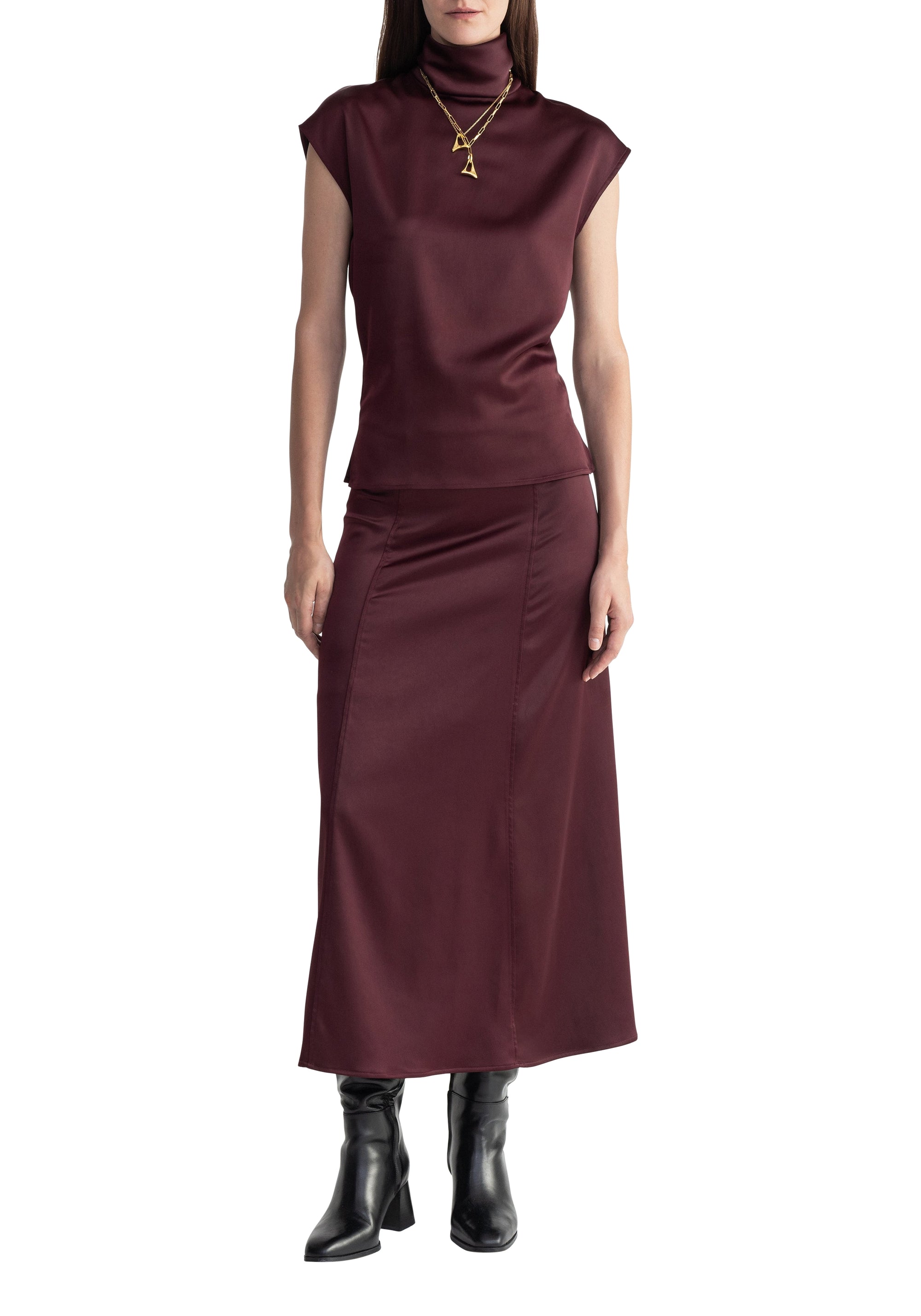 Fox maxi skirt - Merlot