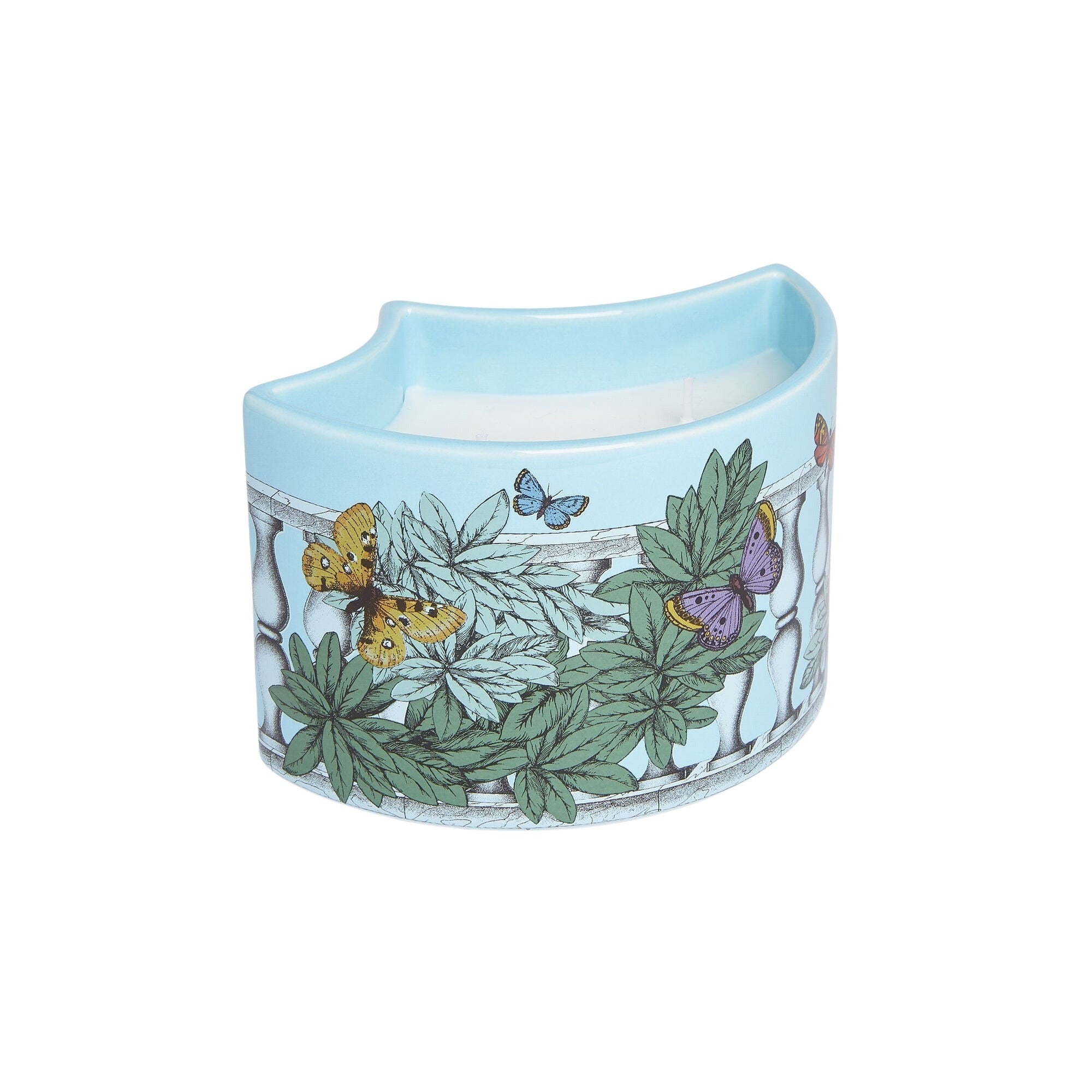 Scented candle Vase Farfalle balaustra in porcelain - Blue