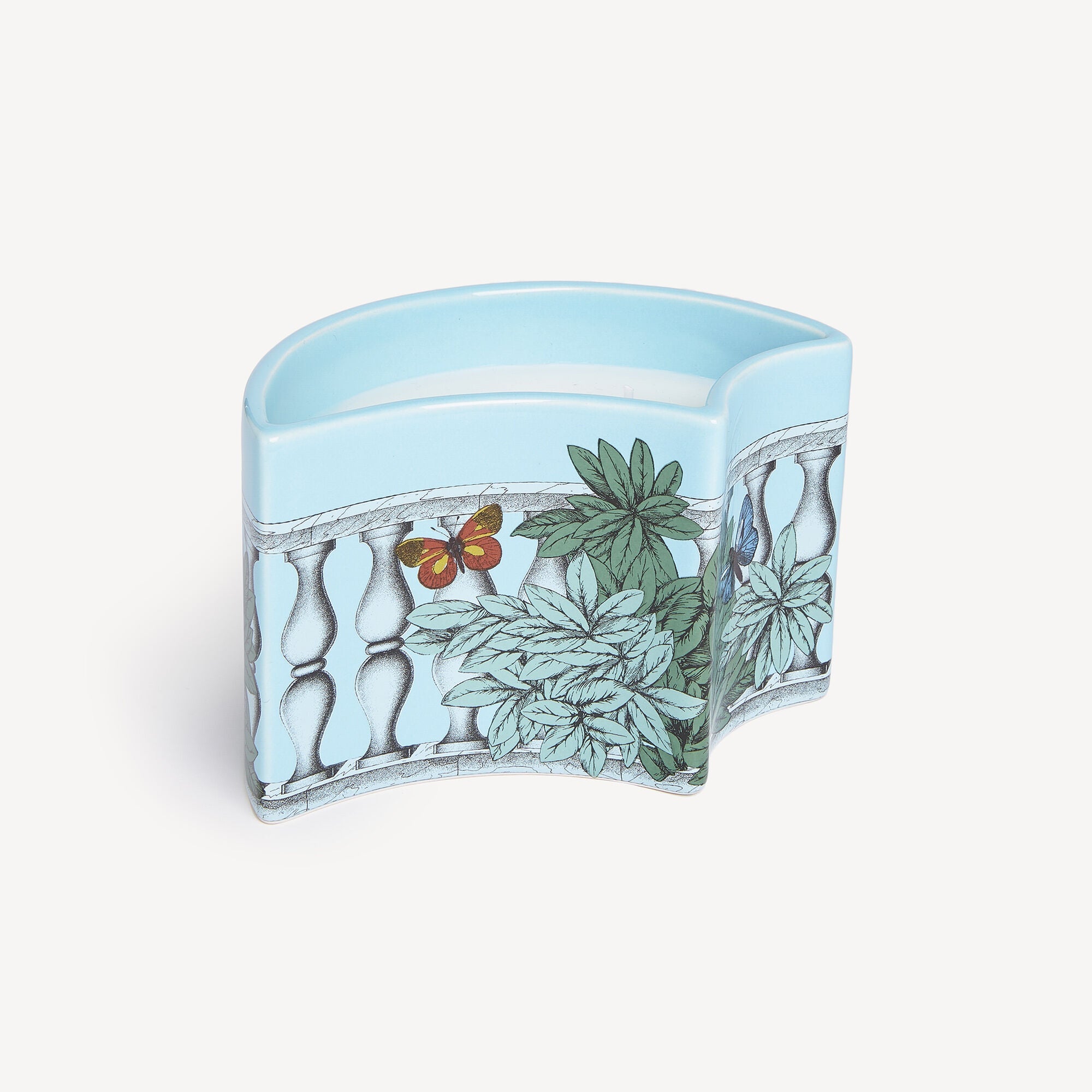 Scented candle Vase Farfalle balaustra in porcelain - Blue