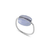 Aurora Ring in White Gold & Agate and Sapphire - Blue