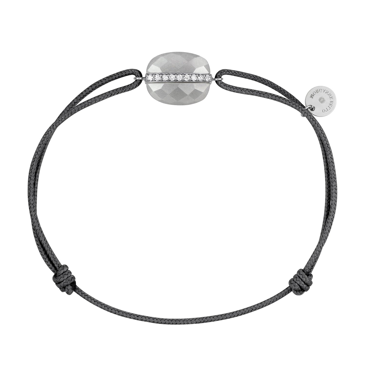 Bracelet Aurore en or blanc & Pierre de lune et Diamant - Gris