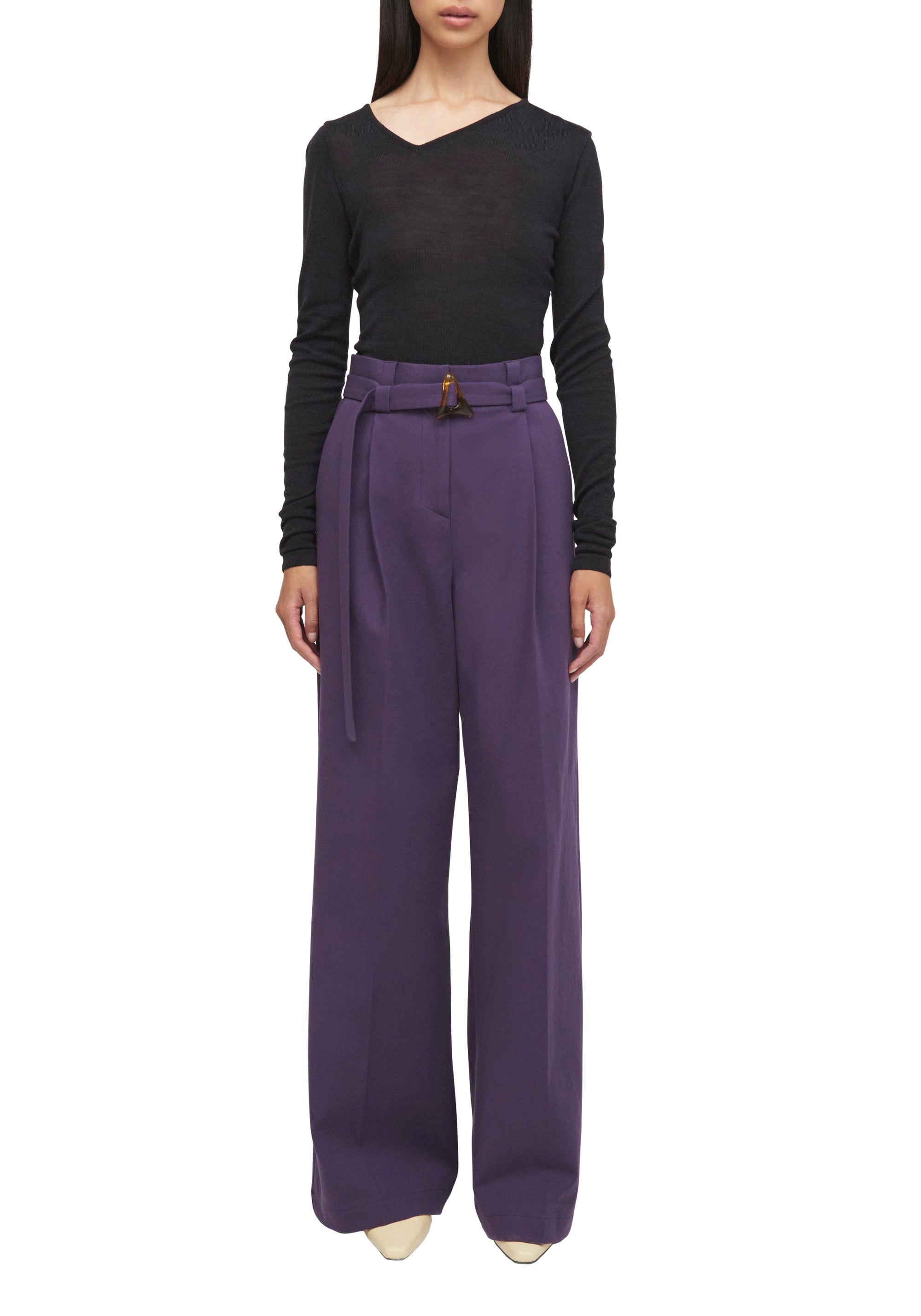 Pull Frame asymétrique en laine - Graphite