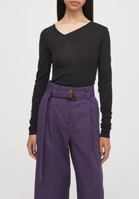 Pull Frame asymétrique en laine - Graphite