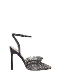 Escarpins Franca 105 en cuir - Black Leather & Black Glitter