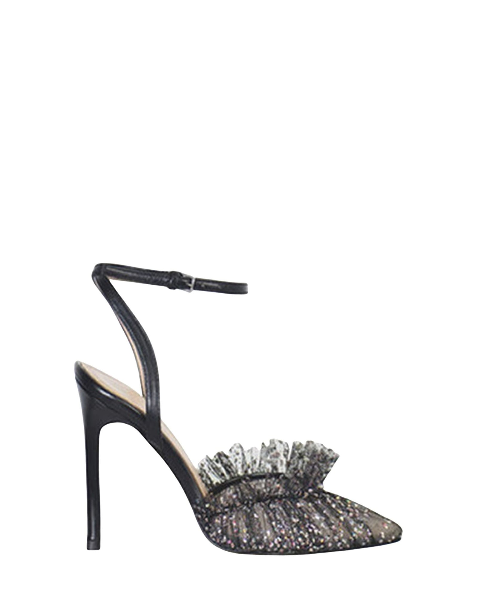 Escarpins Franca 105 en cuir - Black Leather & Black Glitter