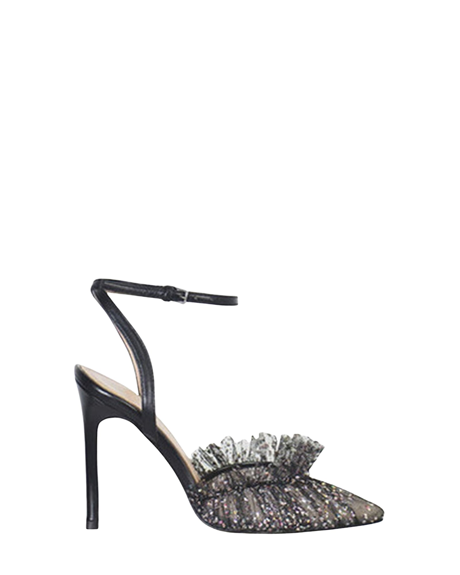 Franca 105 leather court shoes - Black Leather & Black Glitter