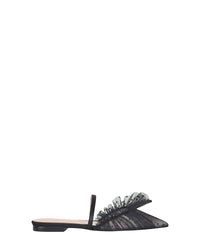 Sandales Franca en satin - Black Dotted Tulle