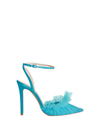 Escarpins Franca 105 en satin - Turquoise