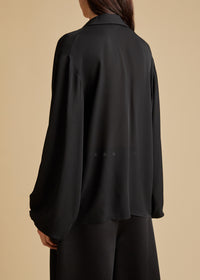 Top Frances en soie - Black