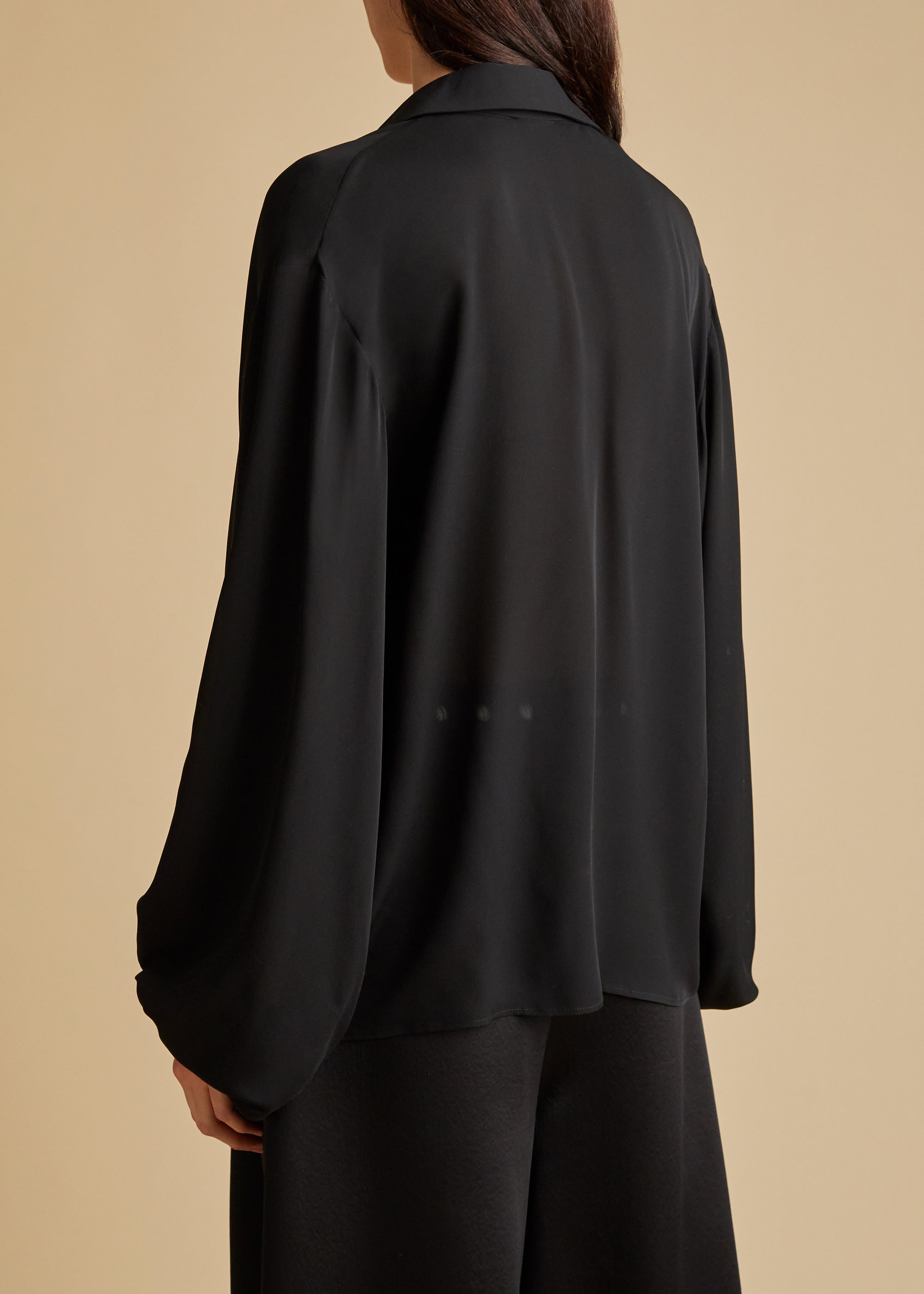 Frances top in silk - Black