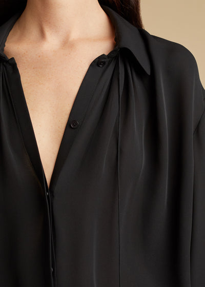 Frances top in silk - Black