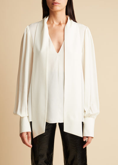 Francisco top in silk - Ivory