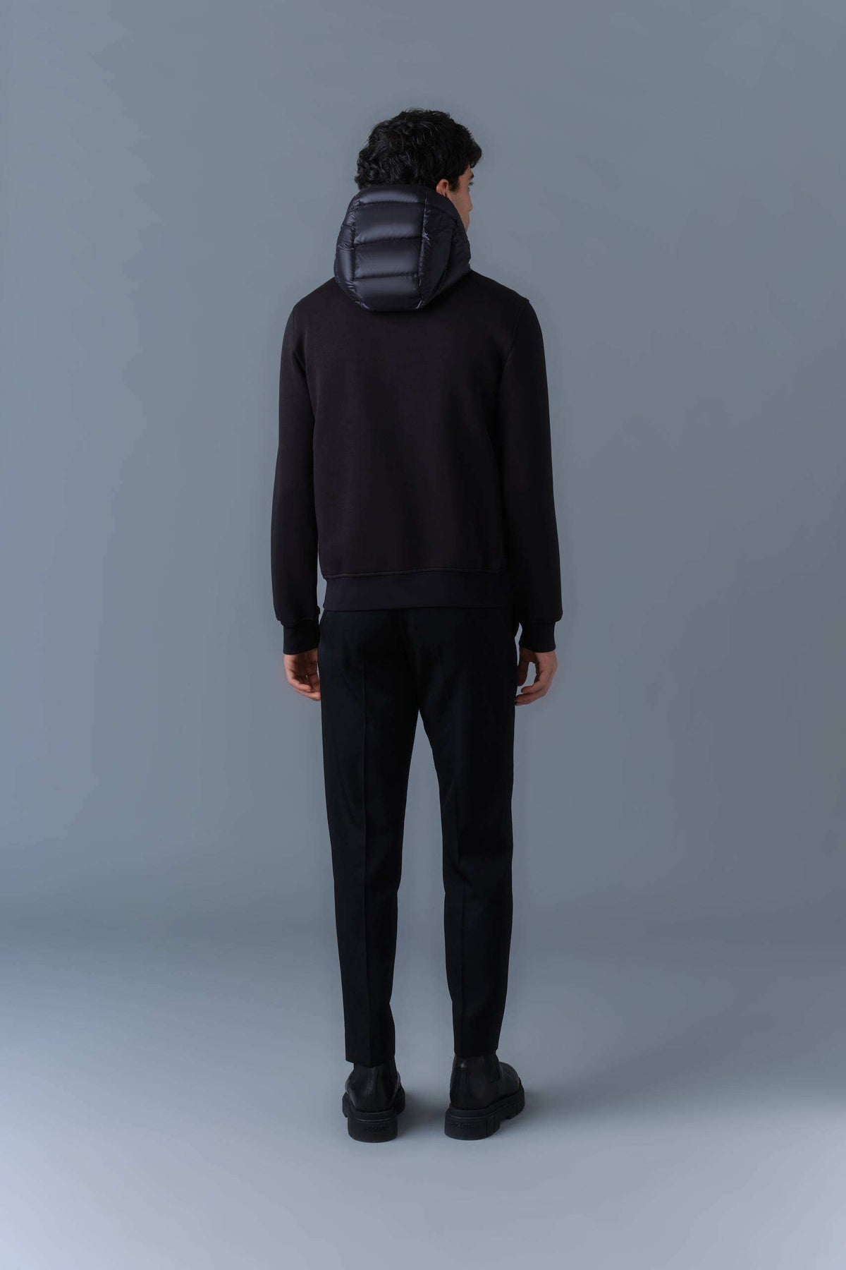 Black Men's Hooded Ready To Wear Jacket