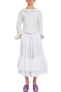 Blouse Fred à col claudine - White