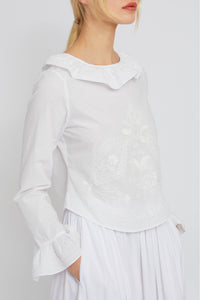 Blouse Fred à col claudine - White