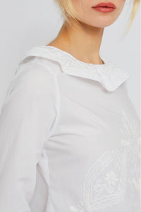 Blouse Fred à col claudine - White