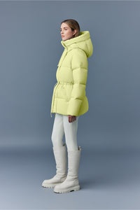 Doudoune courte Freya à capuche en duvet - Pale Lime