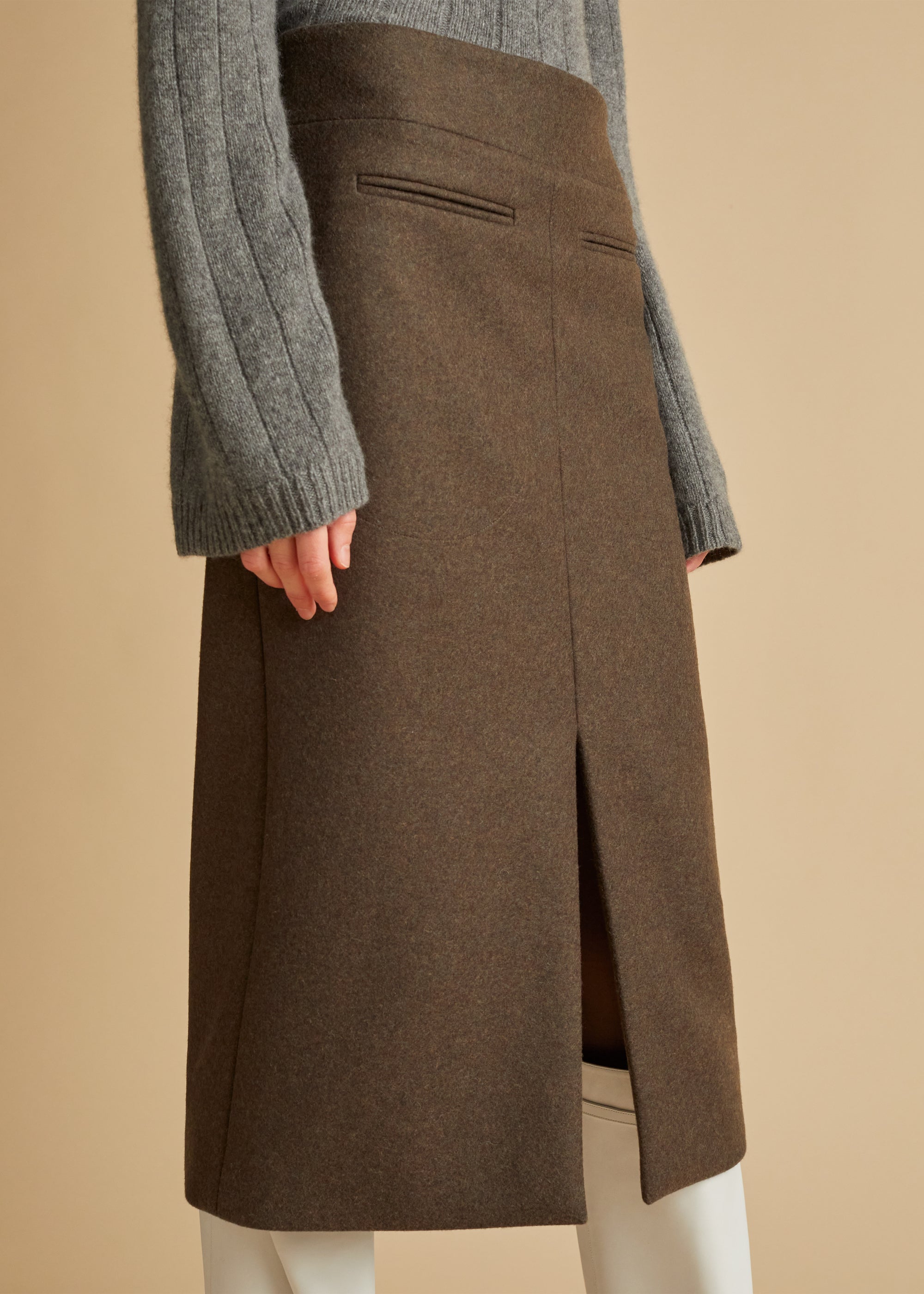 Freya skirt in wool - Army Melange