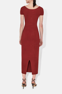 Robe midi Freya à manches courtes - Rust