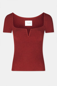 Freya Short Sleeved Top - Rust