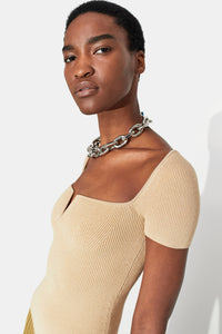 Freya Short Sleeved Top - Raffia