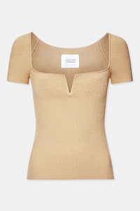 Freya Short Sleeved Top - Raffia