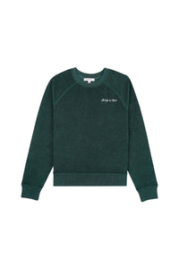 Sweatshirt à col rond en velours - Forest
