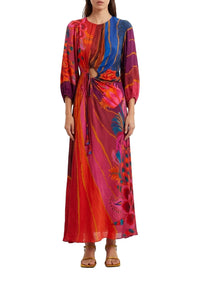 Robe longue Vintage Wave - Rouge