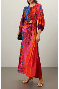 Robe longue Vintage Wave - Rouge