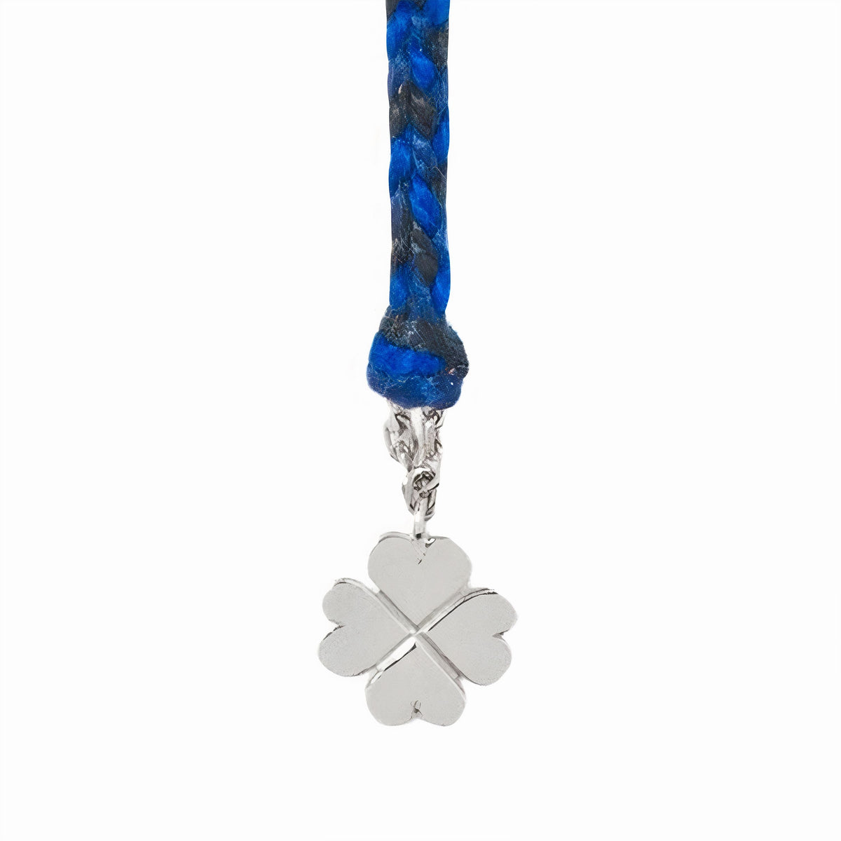 Pendentif Trèfle Argent Sur Fil - Argent