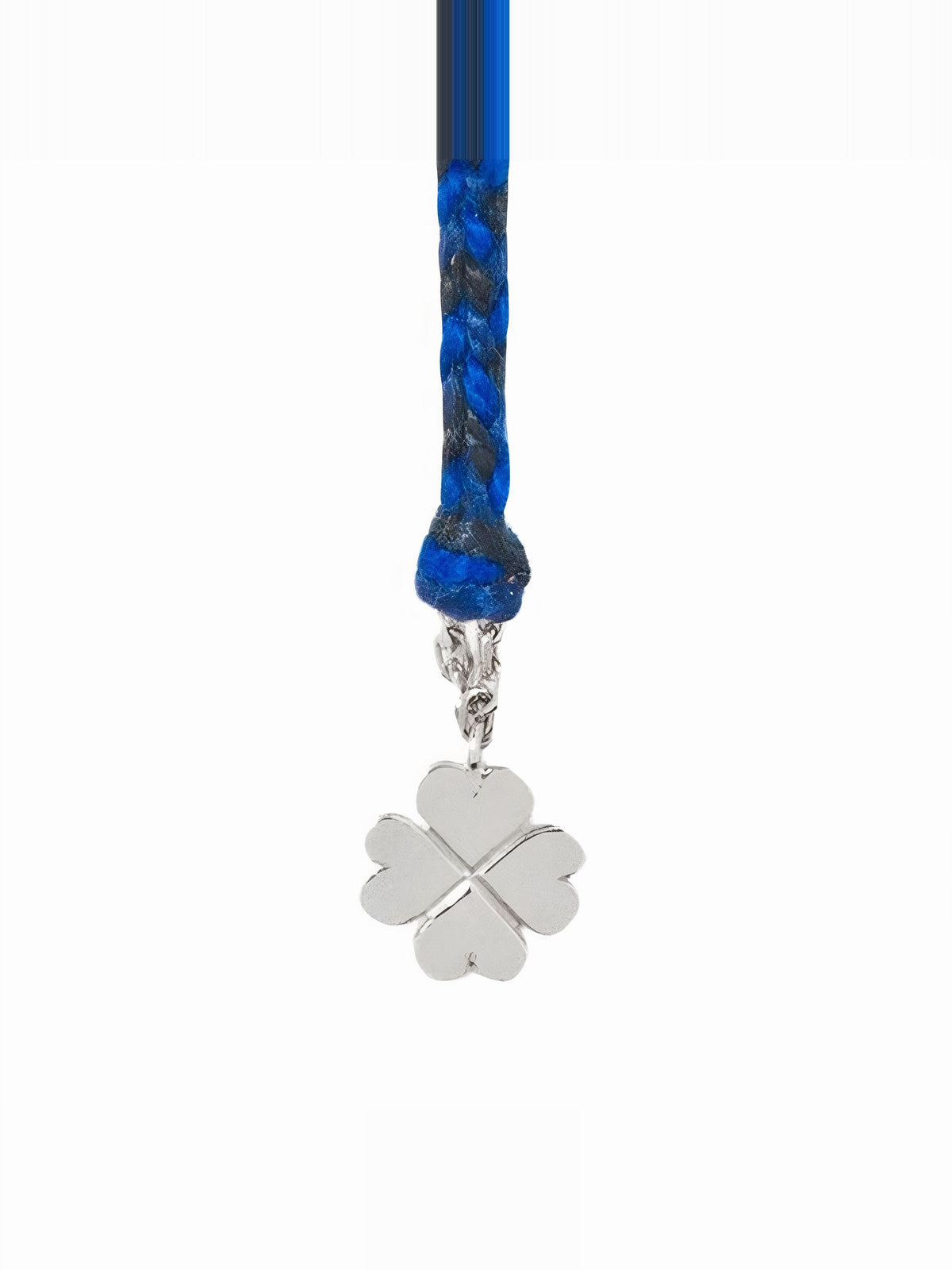 Pendentif Trèfle Argent Sur Fil - Argent