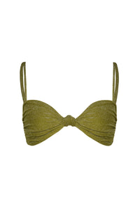 Green / Heliconia Bikini Top in Green