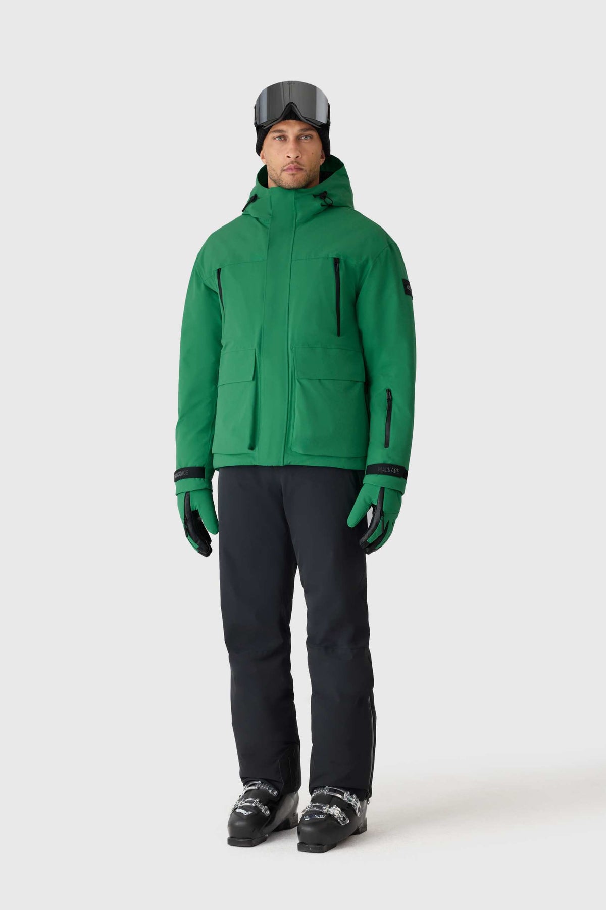 Leaf Green Men's Hooded Down Jacket