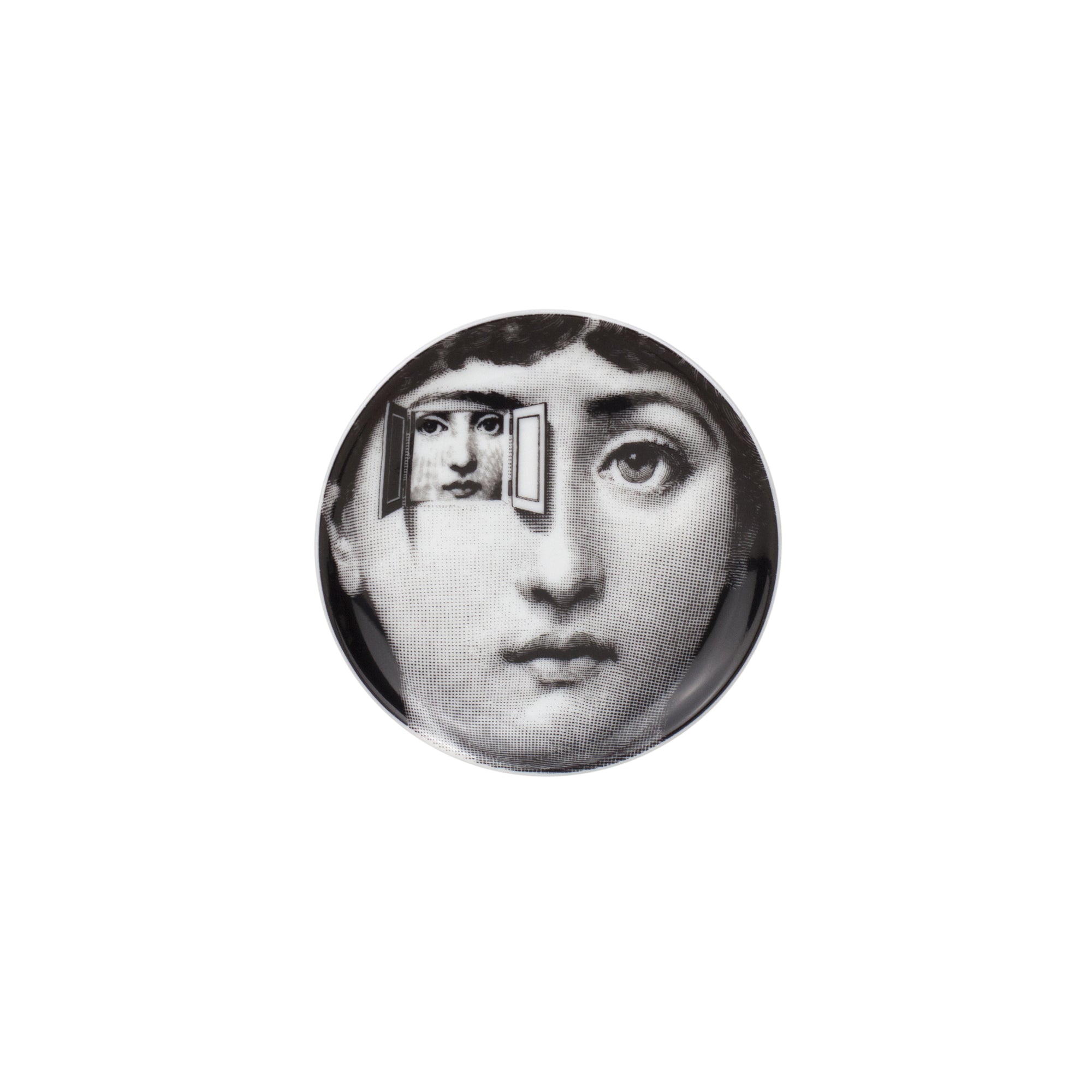 Tema e Variazioni n°116 porcelain coaster - Black & White