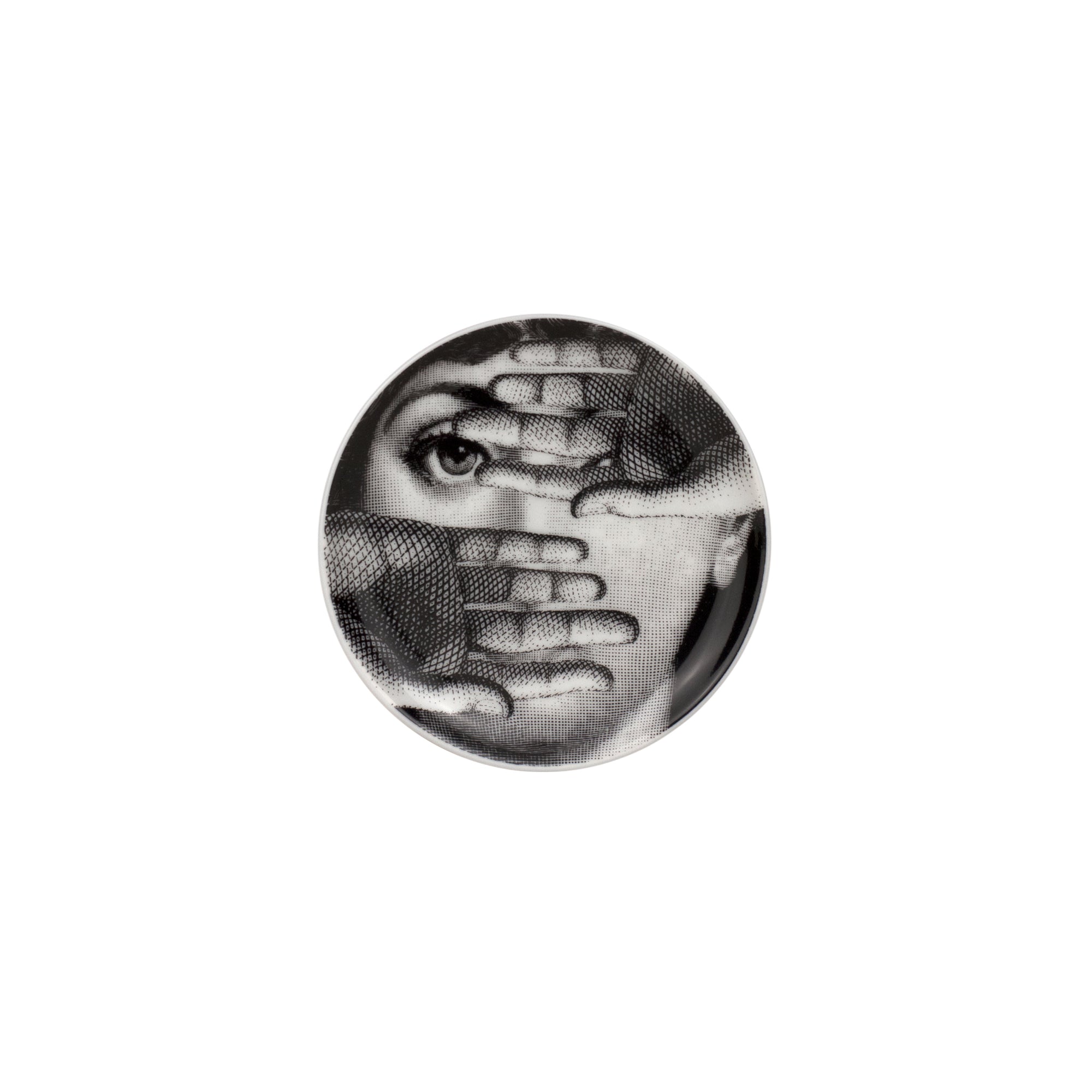 Tema e Variazioni n°154 porcelain coaster - Black & White