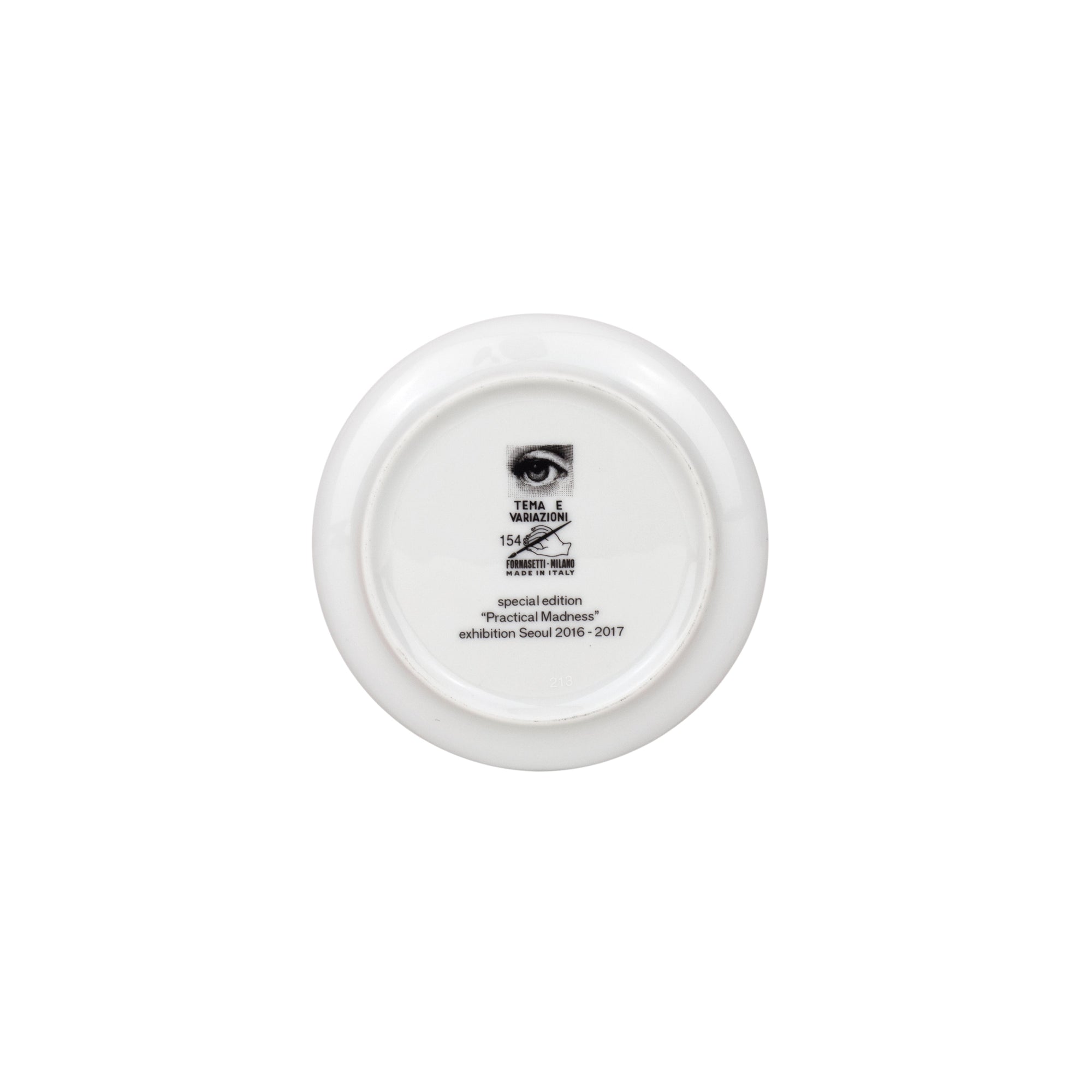 Tema e Variazioni n°154 porcelain coaster - Black & White