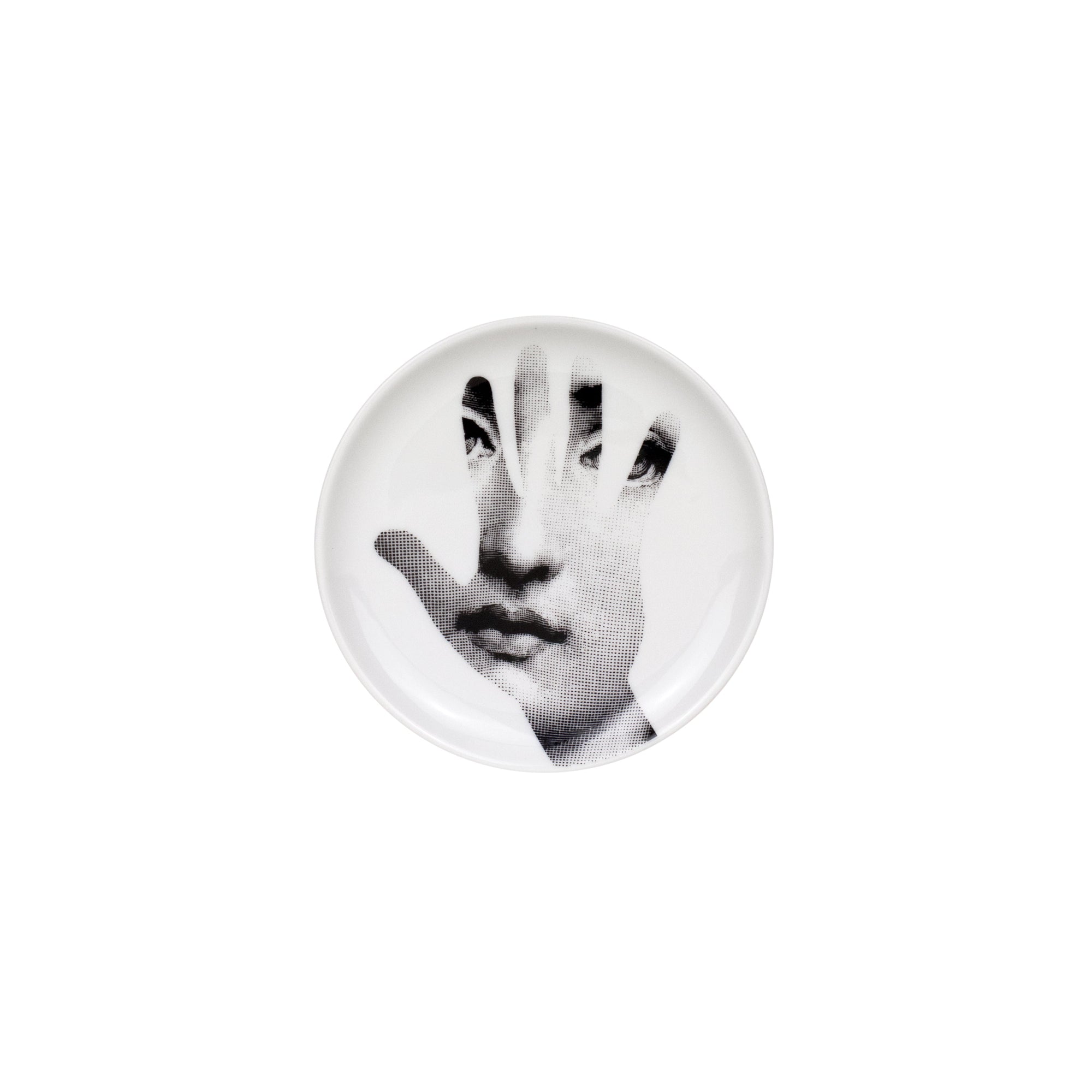 Tema e Variazioni n°15 porcelain coaster - Black & White