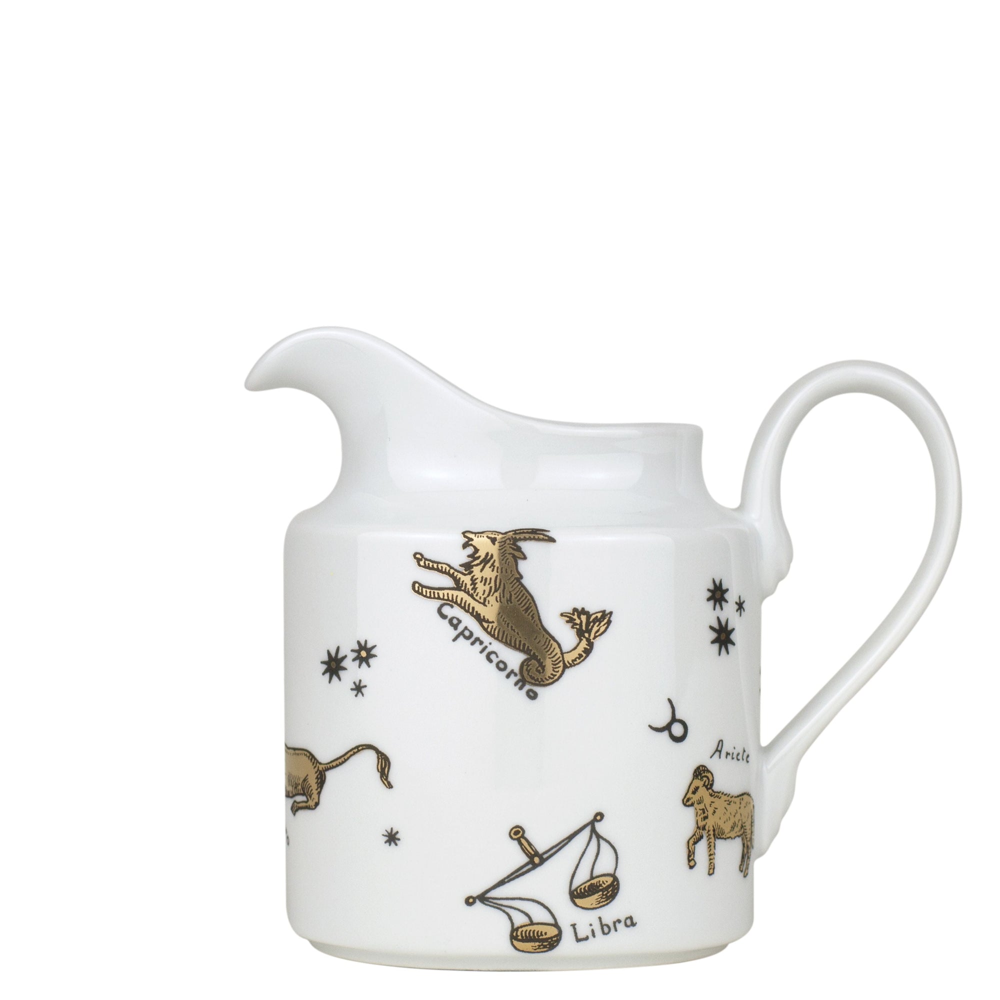 Astronomici porcelain milk jug - Gold & Black & White