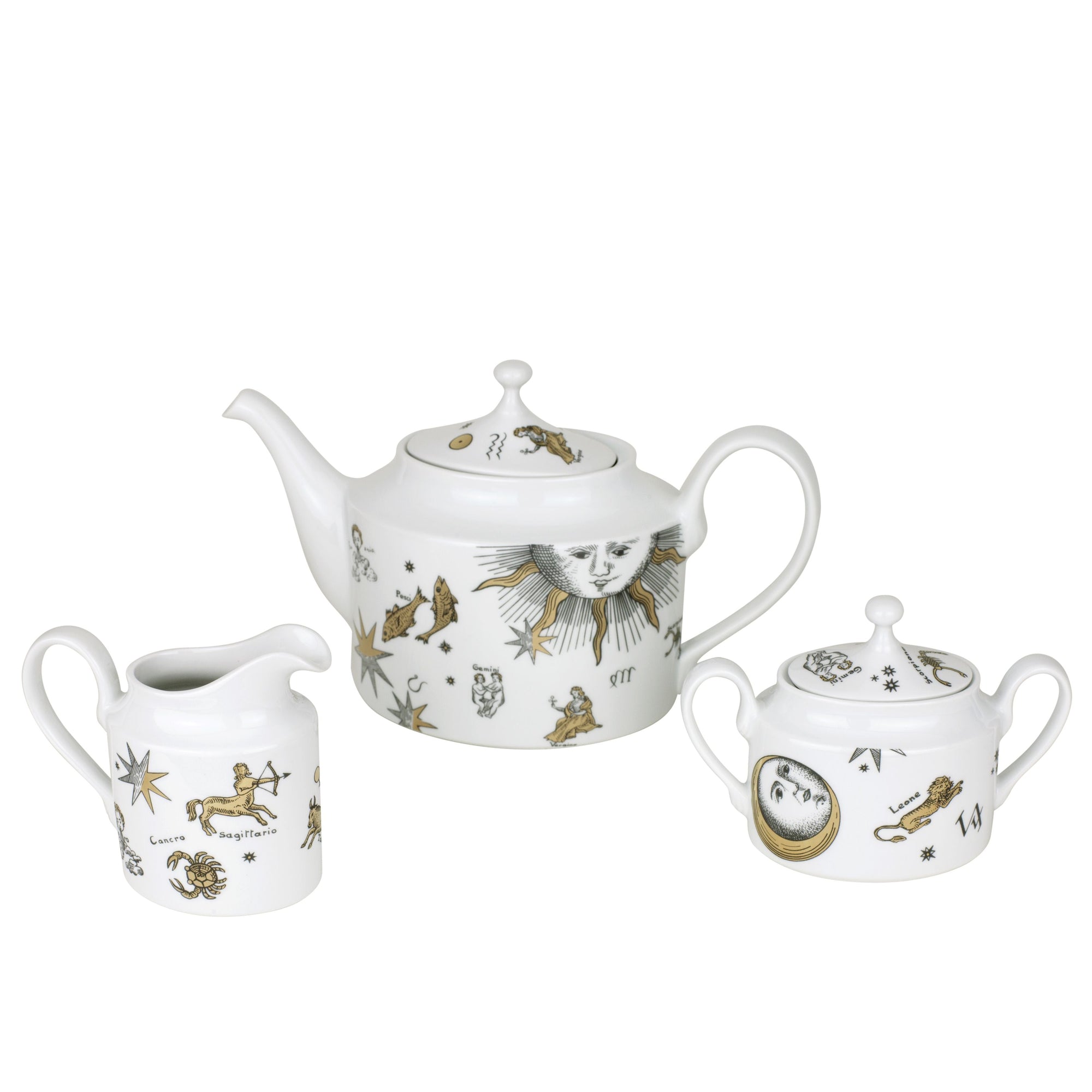 Astronomici porcelain milk jug - Gold & Black & White
