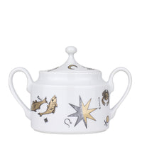 Astronomici sugar bowl in porcelain - Gold & Black & White