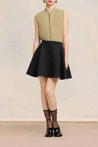 Jupe à godets en laine - Black & Chalk