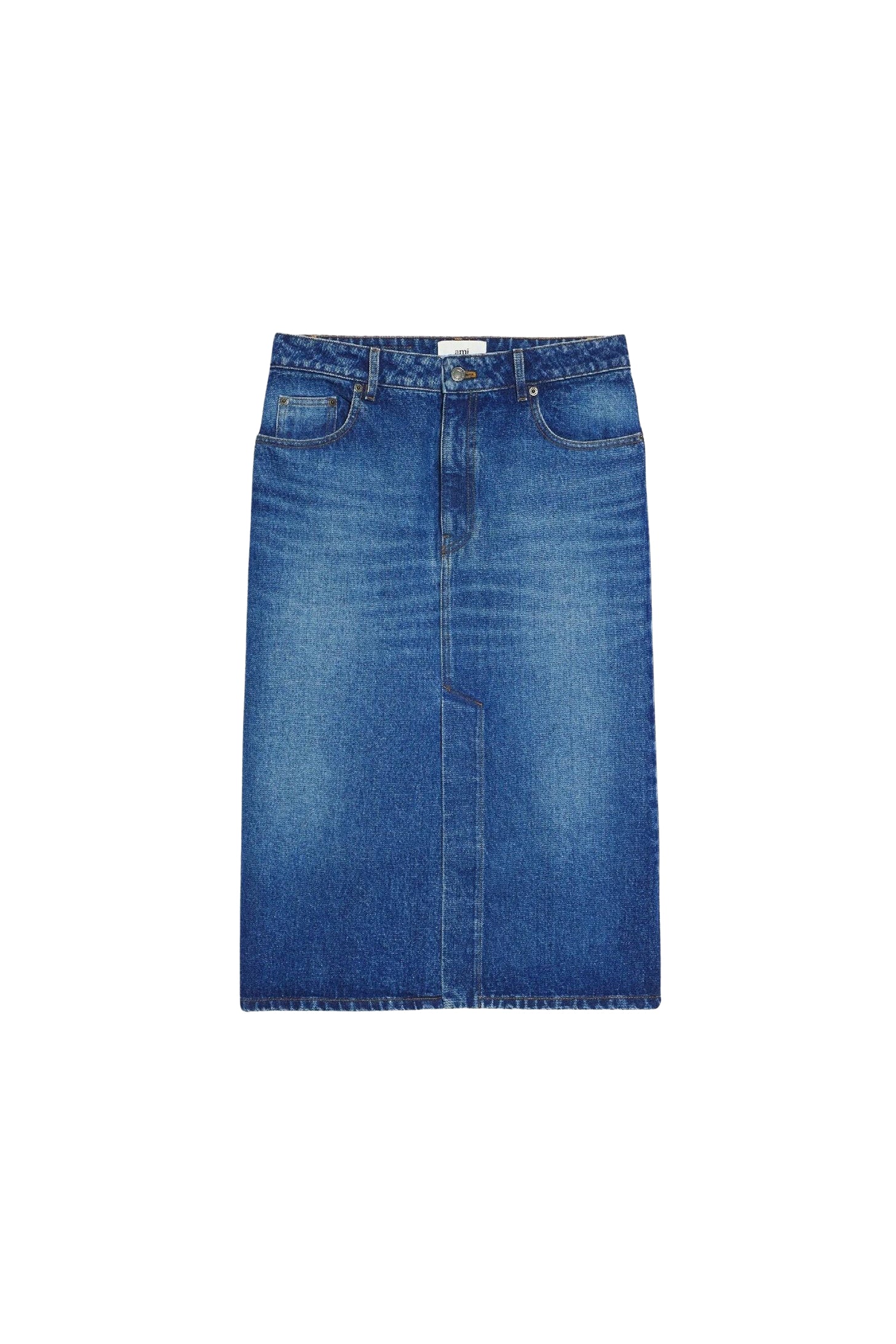 Jupe crayon en denim - Used Blue