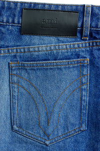 Jupe crayon en denim - Used Blue