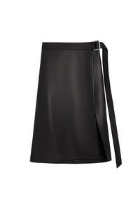 Jupe portefeuille en cuir - Black