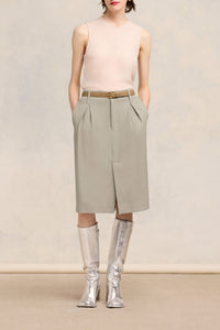 Jupe crayon en laine - Light Taupe