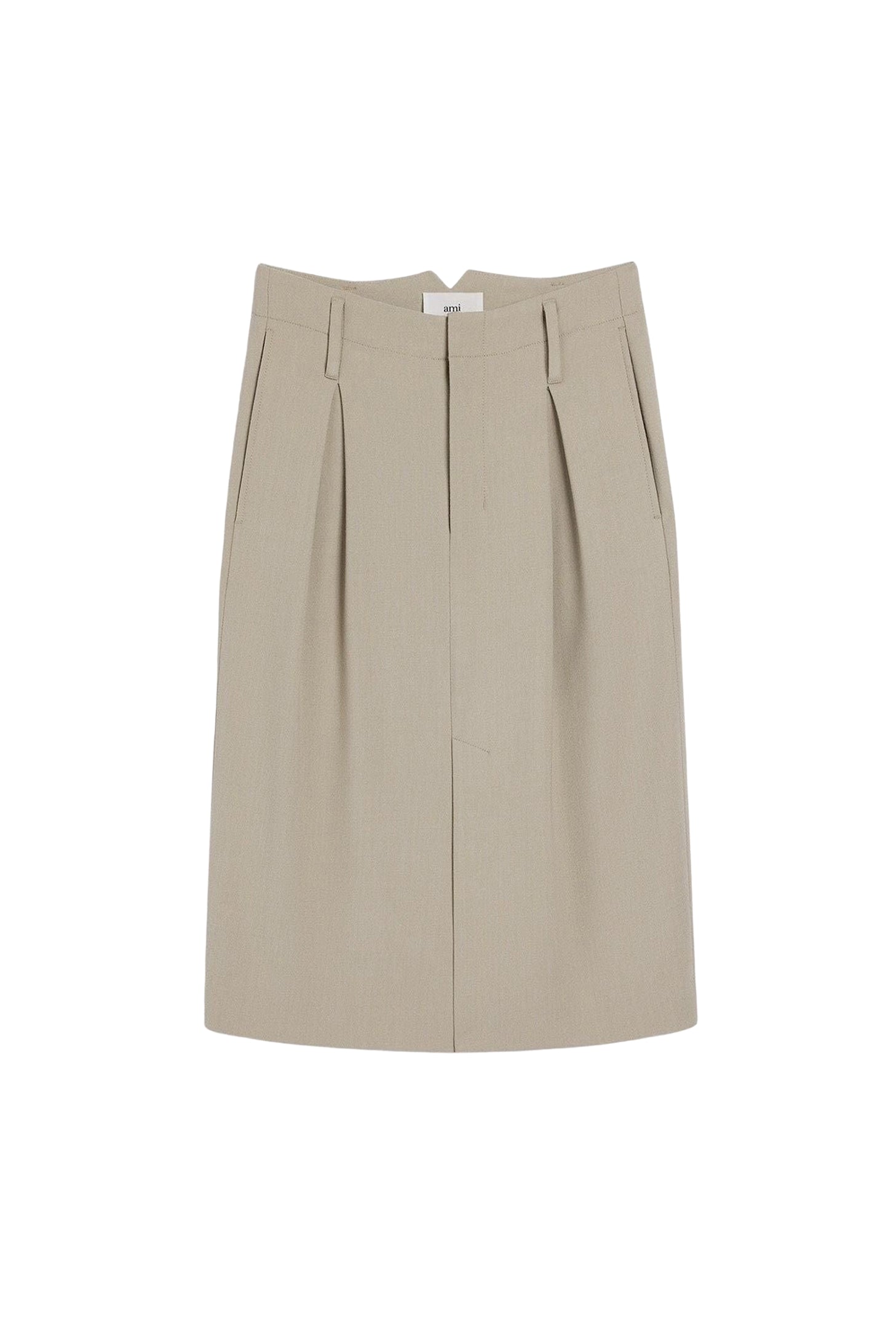 Jupe crayon en laine - Light Taupe