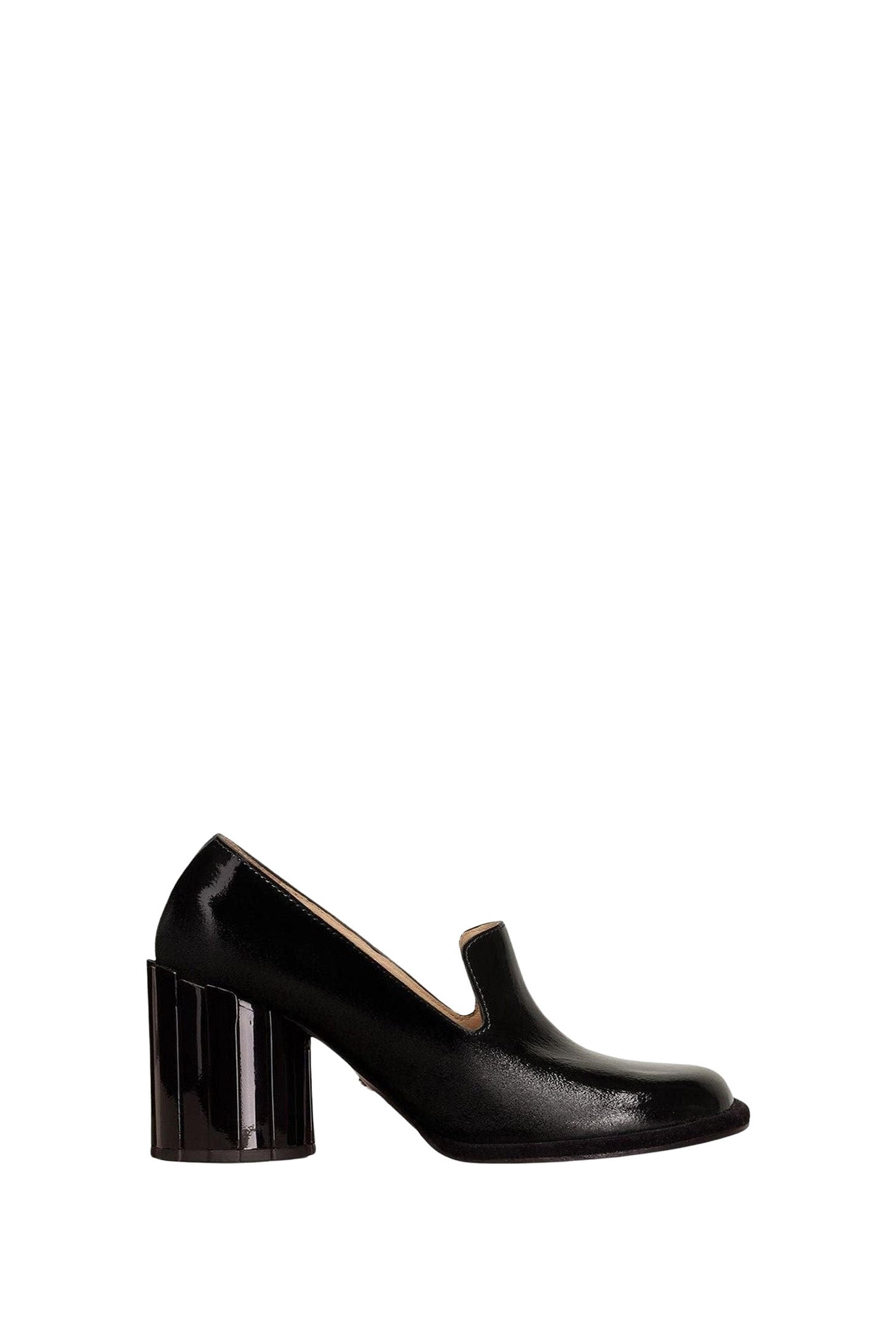 Leather 90 heel loafers - Black